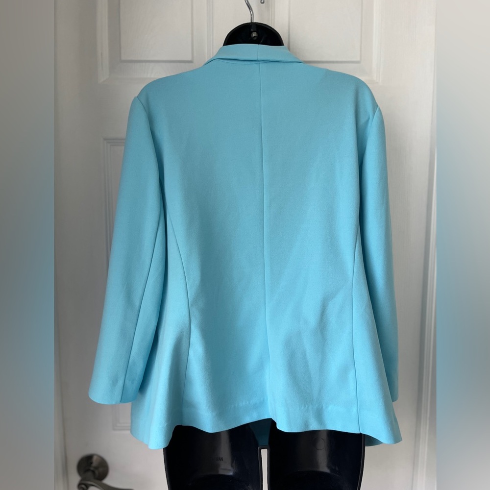 Anne Klein Sky Blue Jacket with Gold Accent size L - Picture 6 of 14